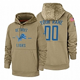 Detroit Lions Customized Nike Tan Salute To Service Name & Number Sideline Therma Pullover Hoodie,baseball caps,new era cap wholesale,wholesale hats